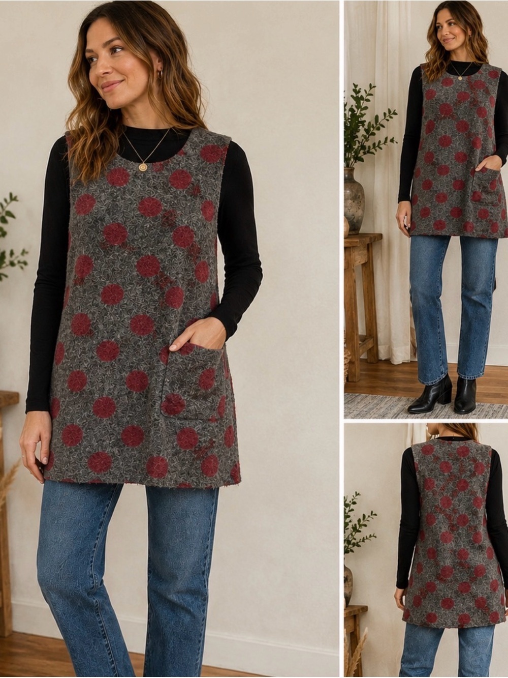Cut Loose size S Wool blend polka dot tunic l jumper
